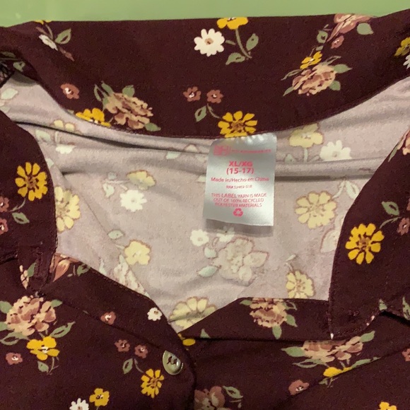 Maroon Flower Print Dress - Picture 5 of 6